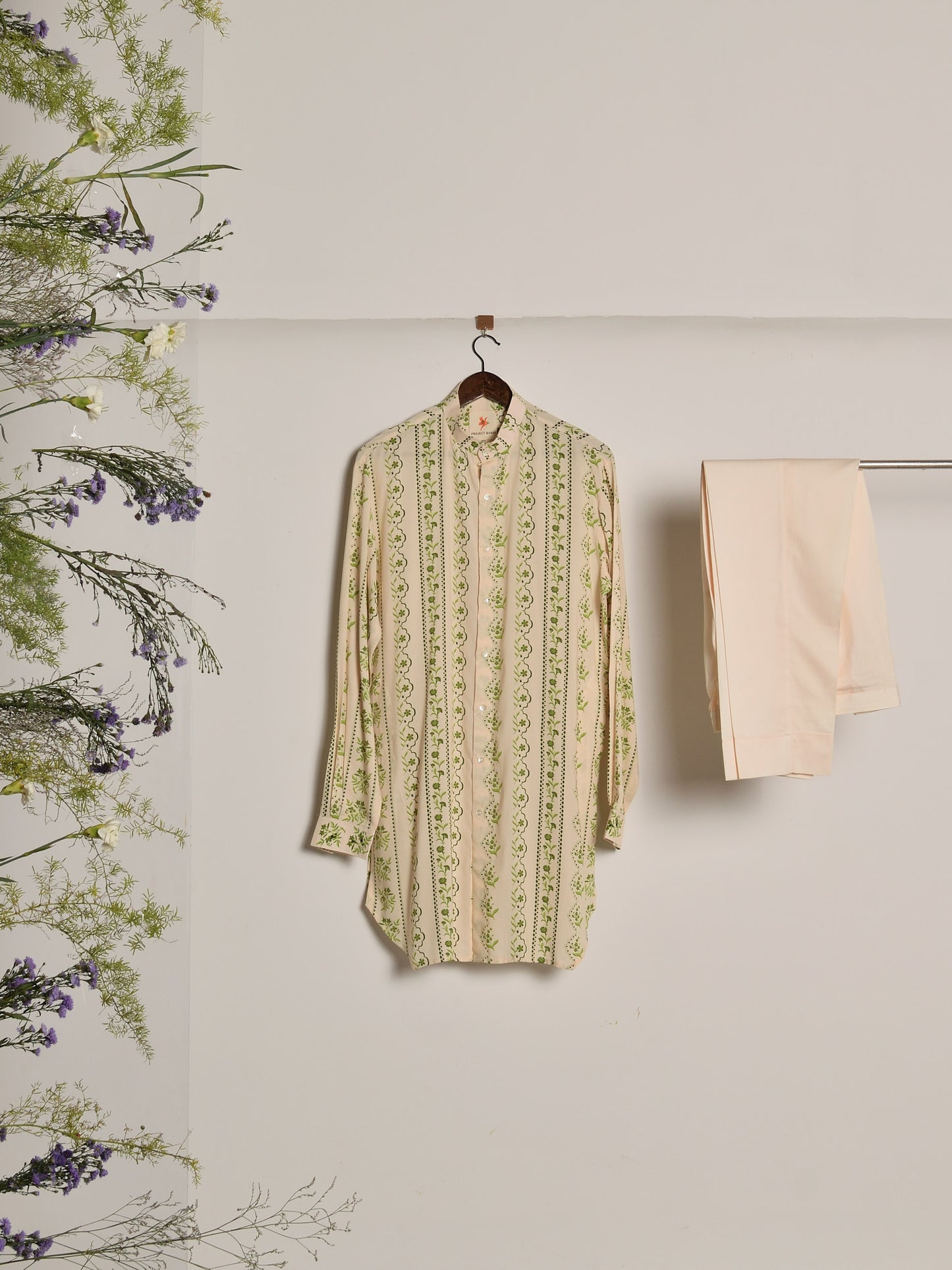 OLIVE RIVIERA KURTA WITH PAJAMA