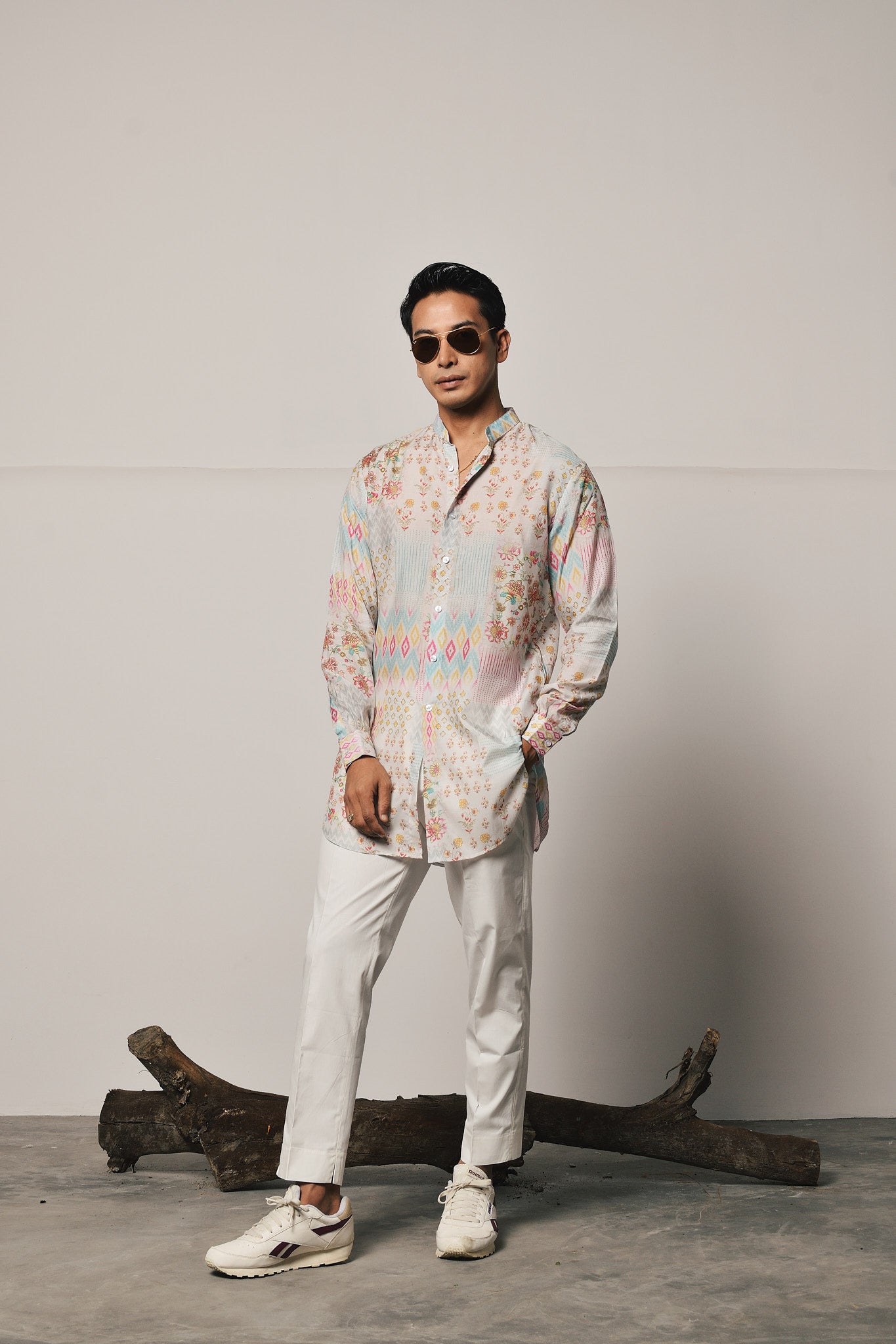 SKY FIRENZE KURTA WITH CREAM PAJAMA