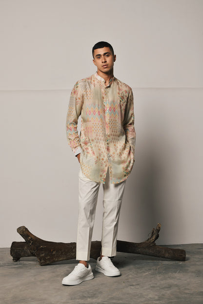 TEA FIRENZE KURTA WITH CREAM PAJAMA