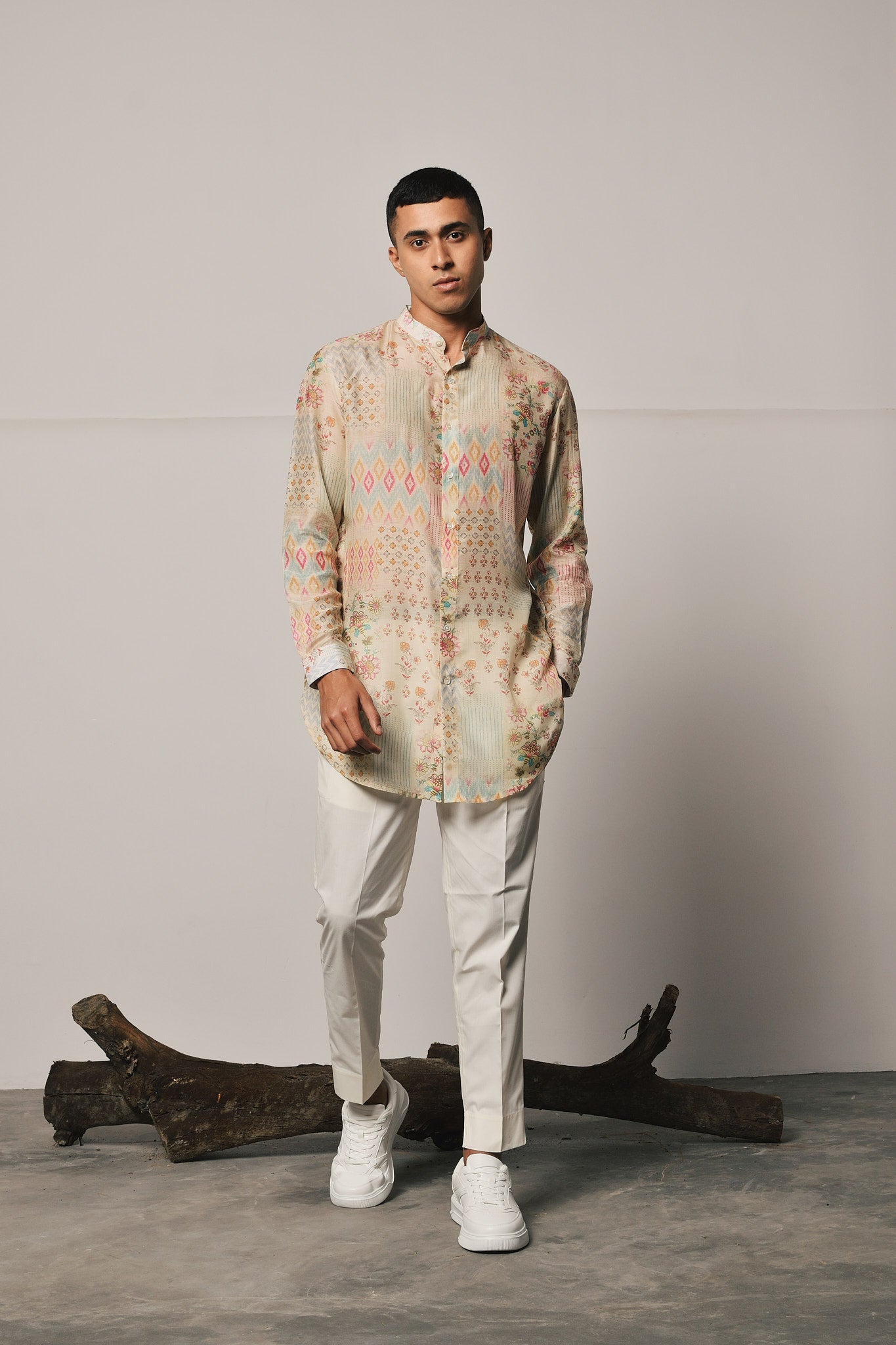 TEA FIRENZE KURTA WITH CREAM PAJAMA