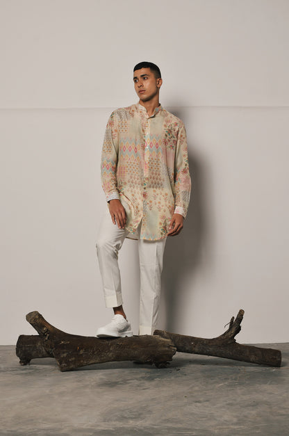 TEA FIRENZE KURTA WITH CREAM PAJAMA