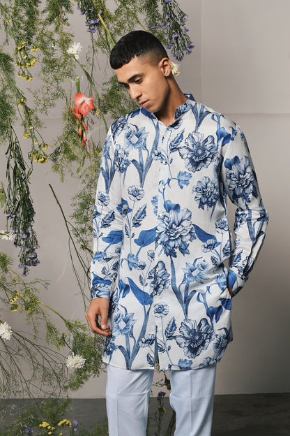 BLUE BRAVA KURTA WITH MATCHING PAJAMA