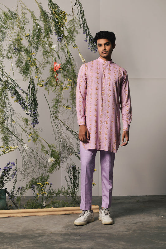 LILAC RIVIERA KURTA WITH PAJAMA