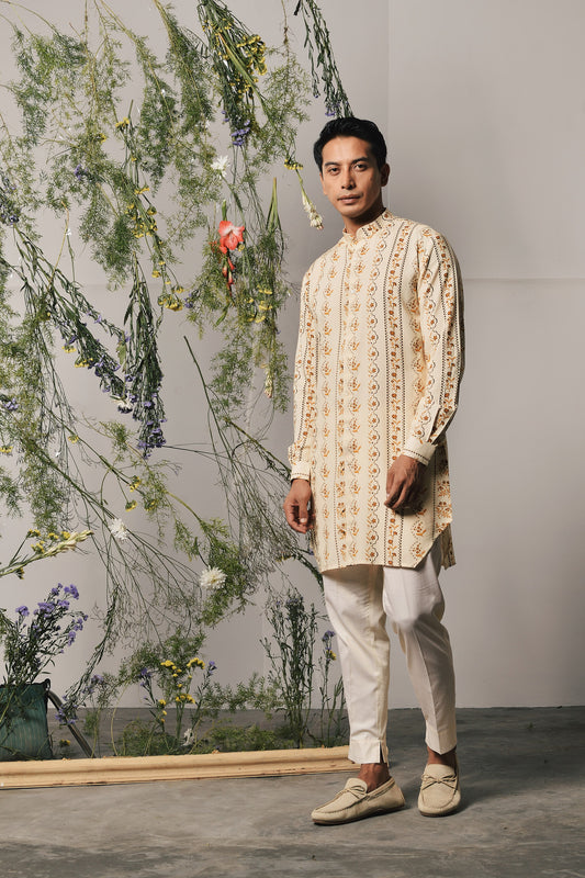 CHAMPAGNE RIVIERA KURTA WITH PAJAMA