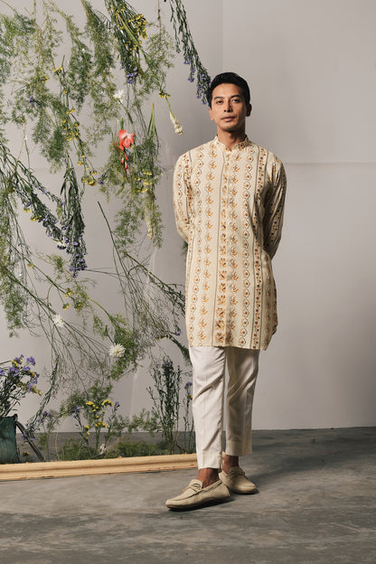 CHAMPAGNE RIVIERA KURTA WITH PAJAMA