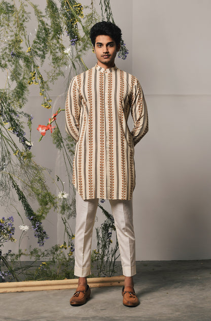 CHAMPAGNE RIGA KURTA WITH PAJAMA