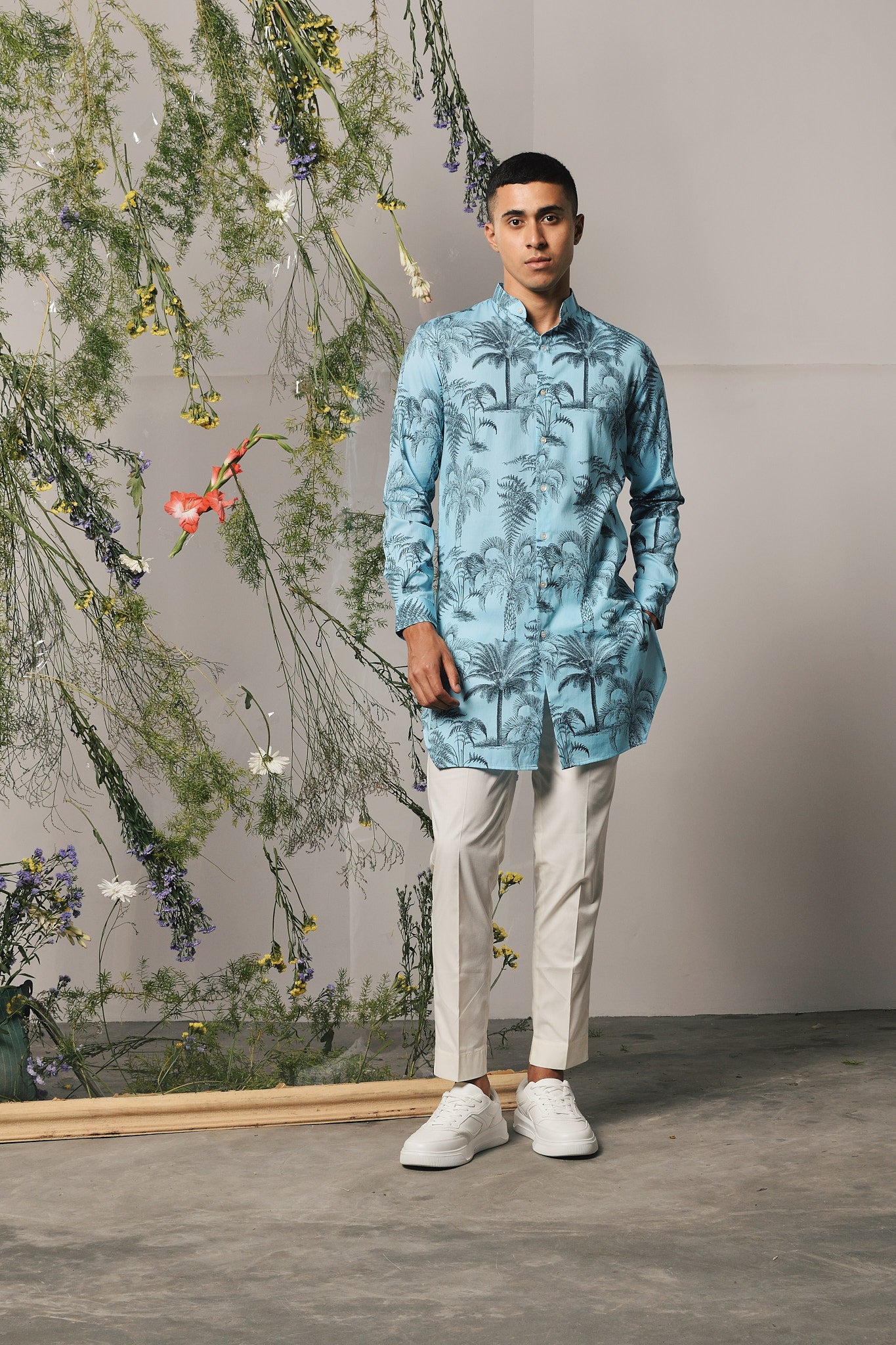 BLUE PALERMO KURTA WITH PAJAMA