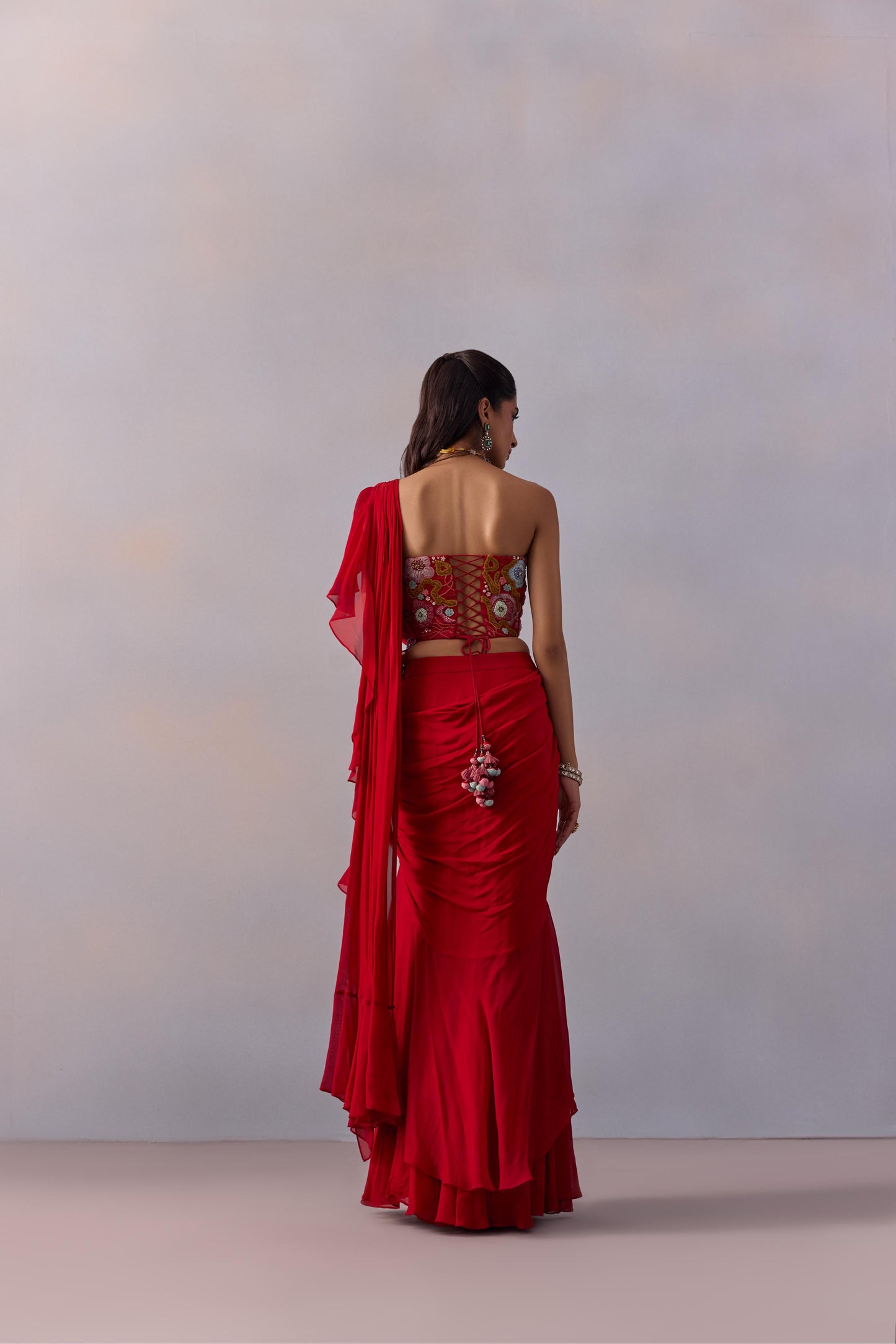 JIAH PRE-DRAPE SAREE SET