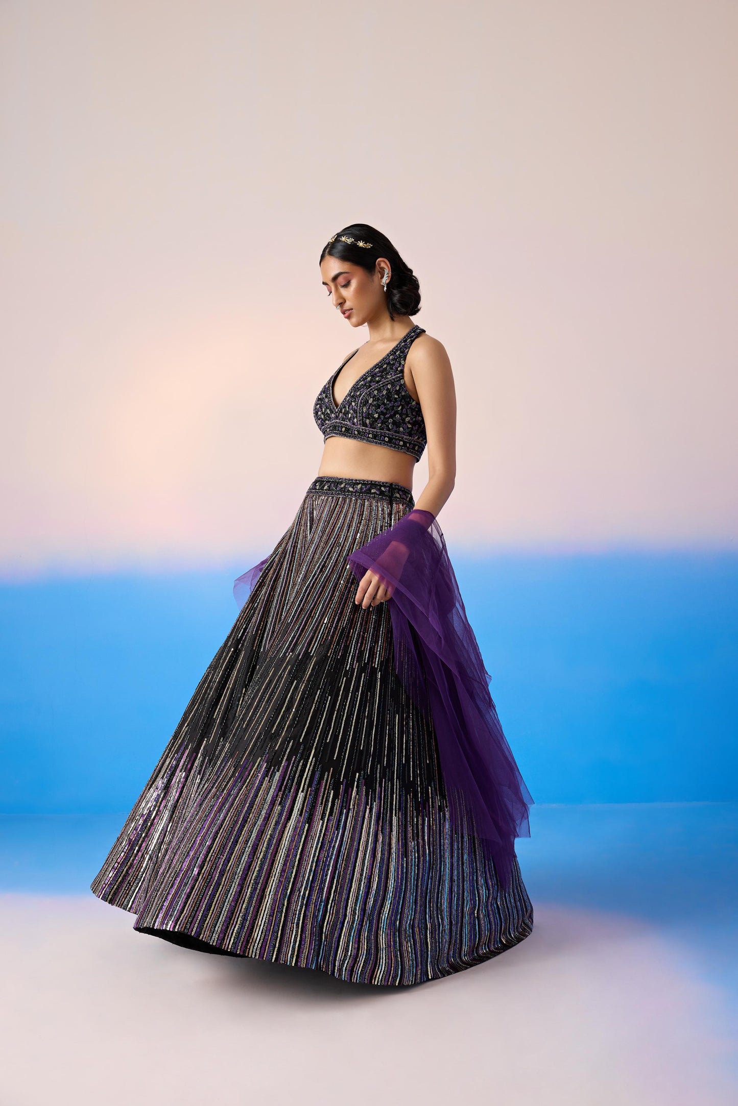 BLACK LEHENGA SET