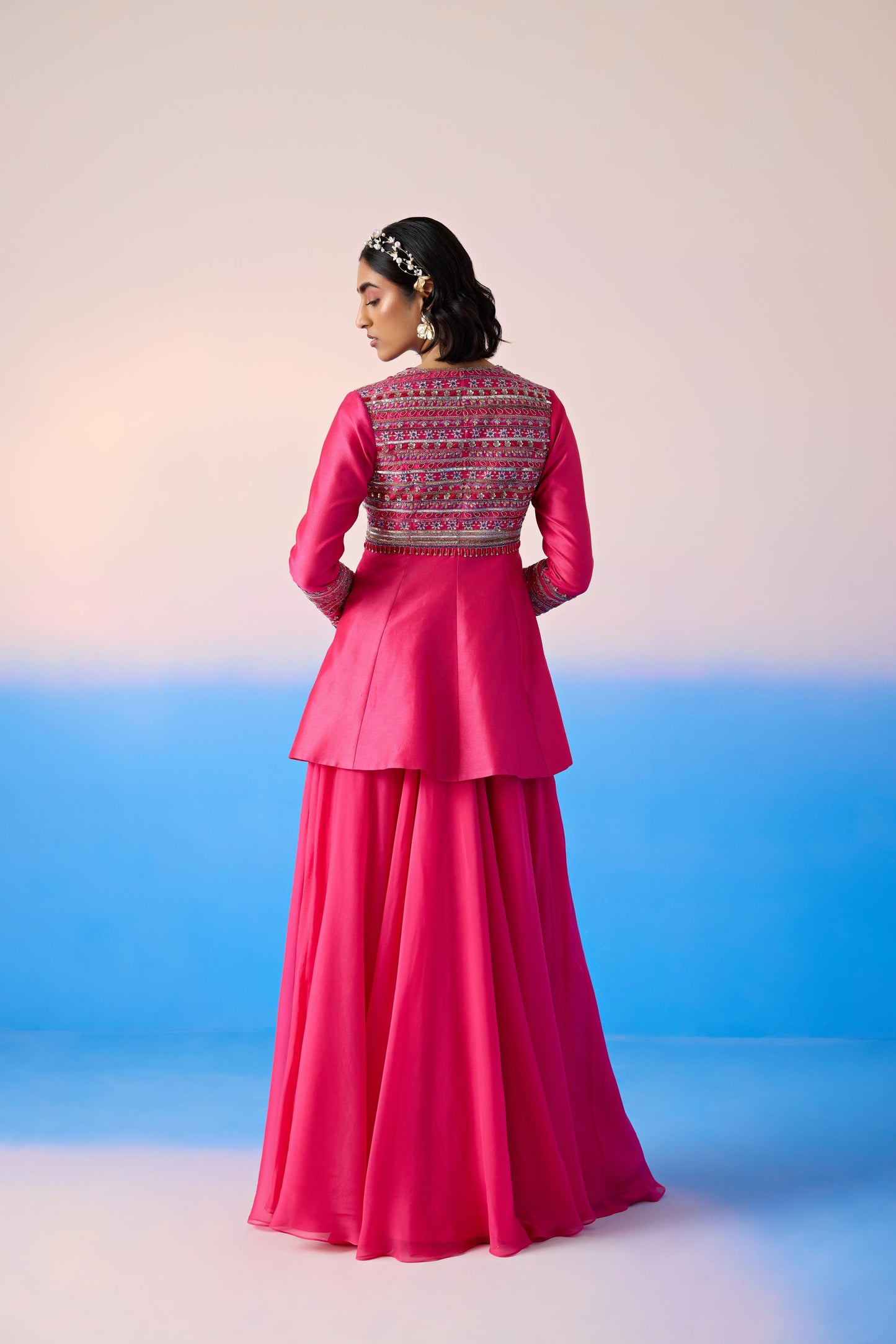 HOT PINK SHARARA SET