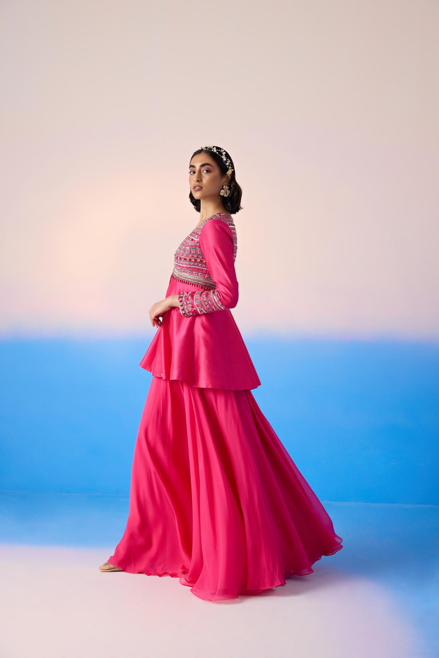 HOT PINK SHARARA SET