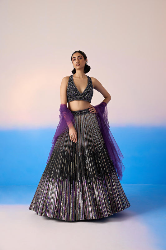 BLACK LEHENGA SET