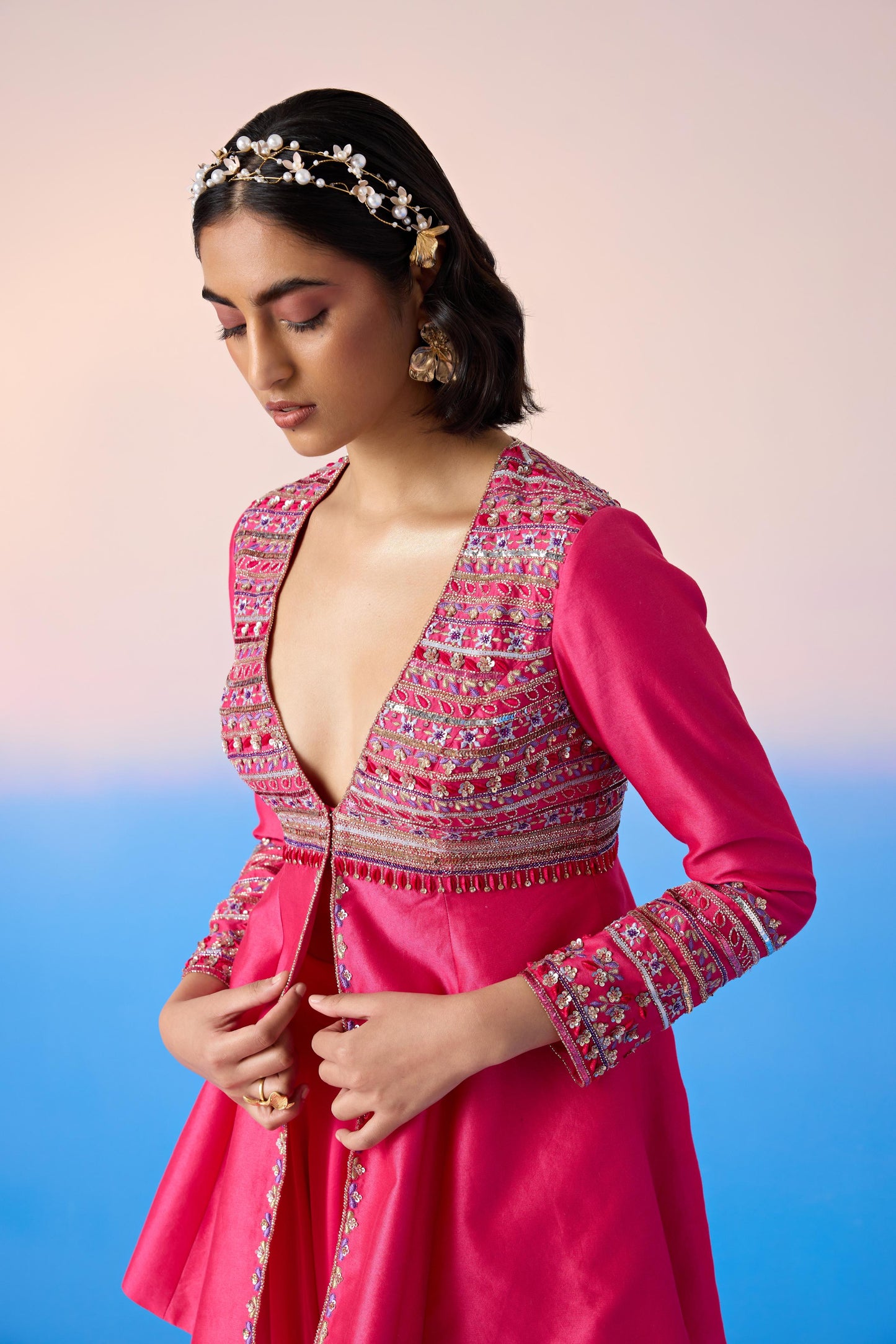 HOT PINK SHARARA SET