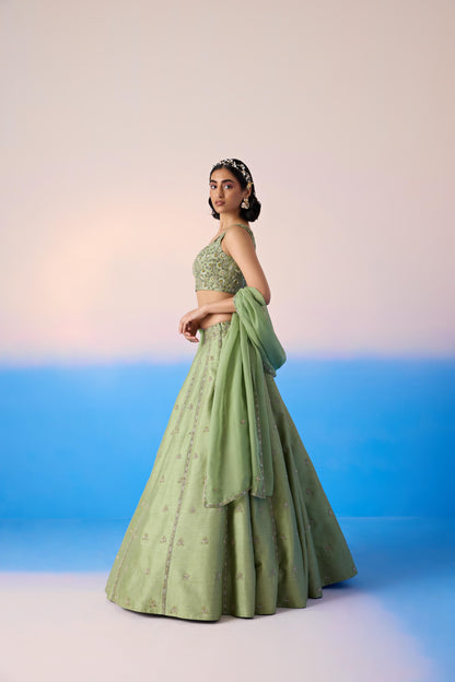 SAGE GREEN LEHENGA SET