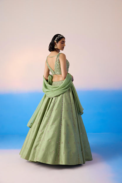 SAGE GREEN LEHENGA SET