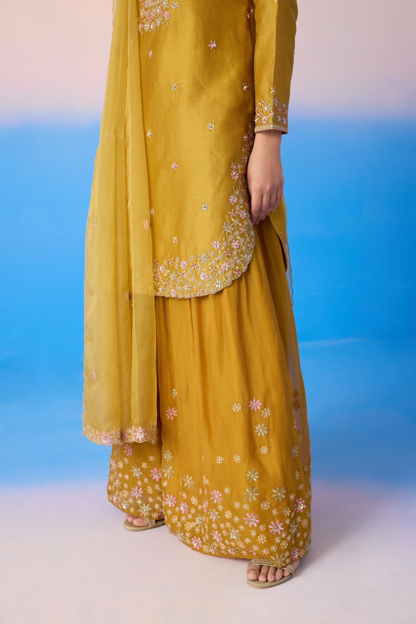 MUSTARD SHARARA SET