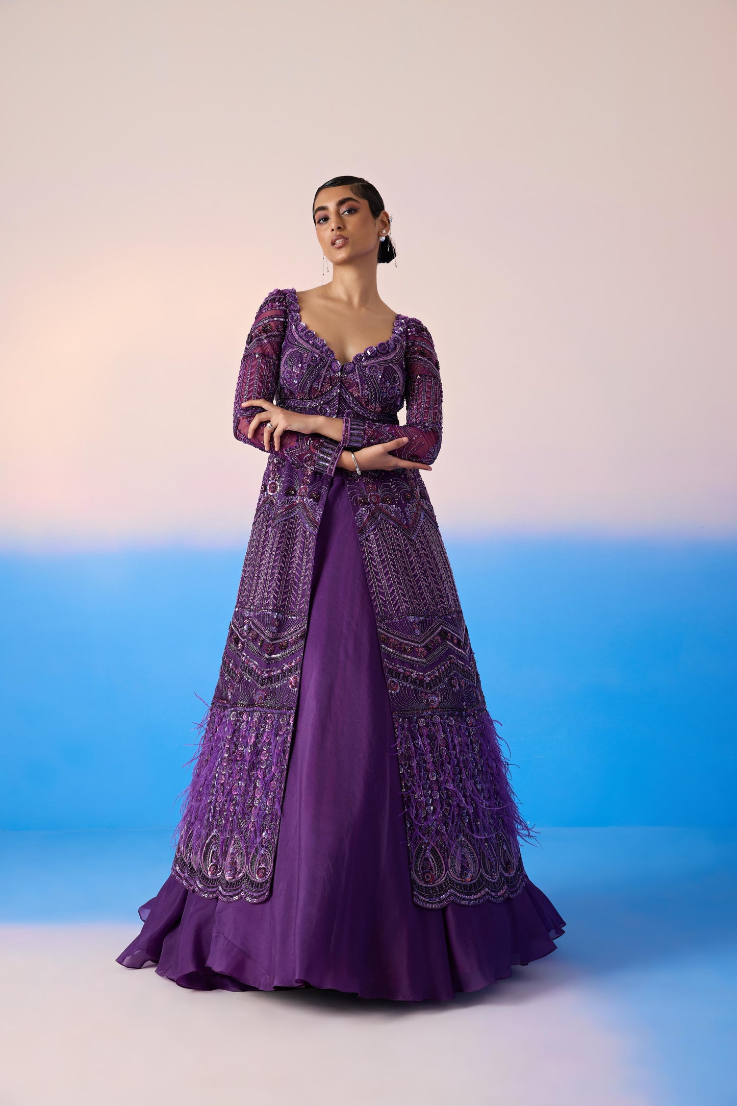 MIDNIGHT PURPLE LEHENGA SET