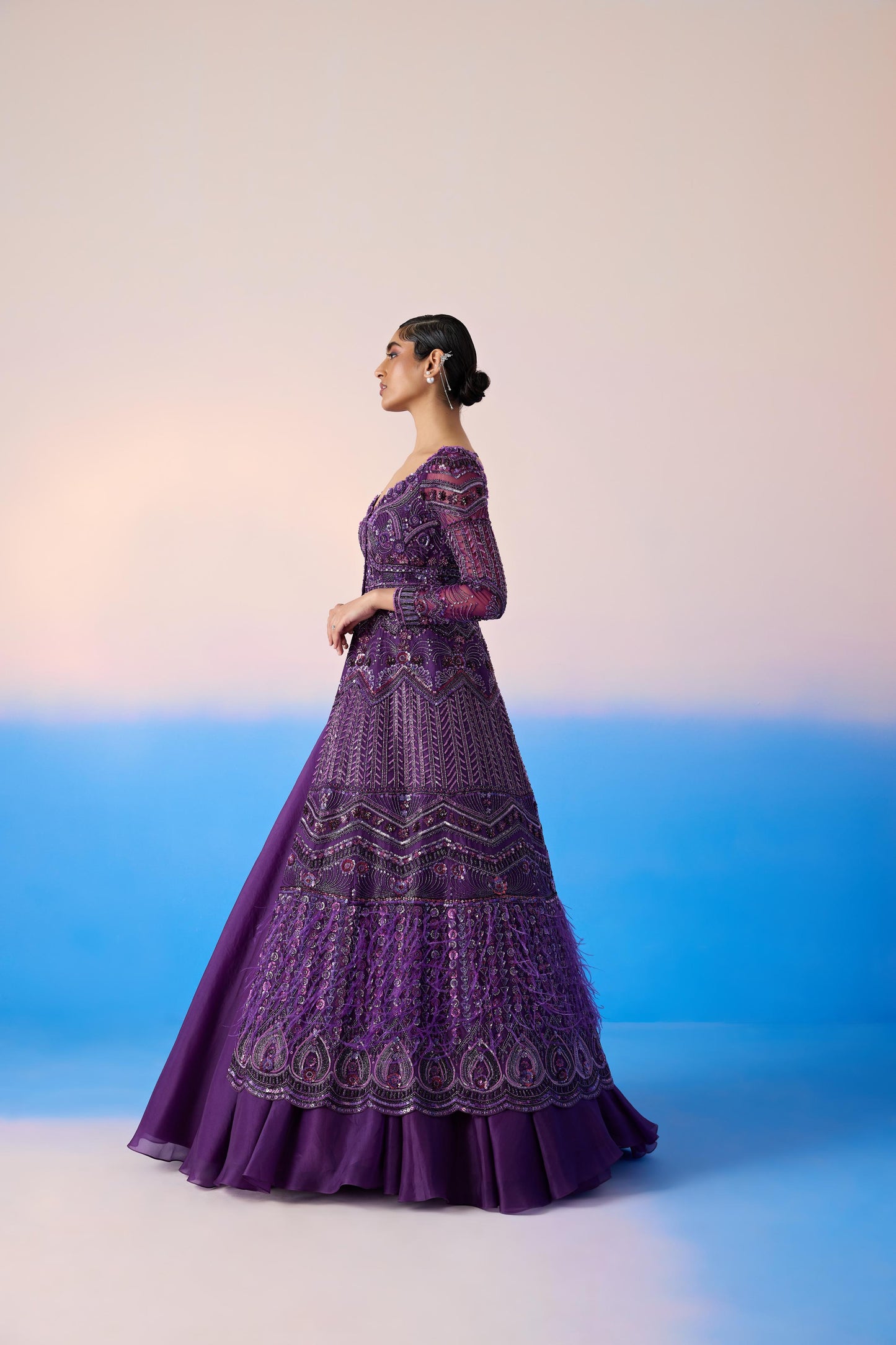 MIDNIGHT PURPLE LEHENGA SET