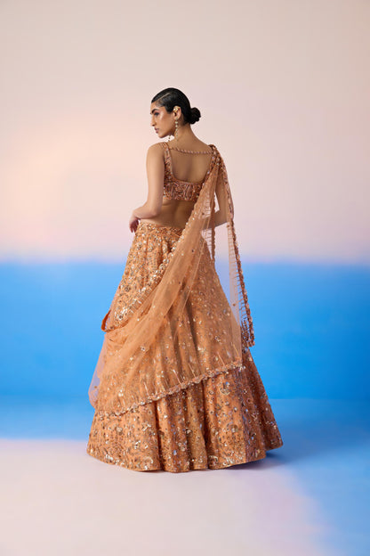 SALMON LEHENGA SET