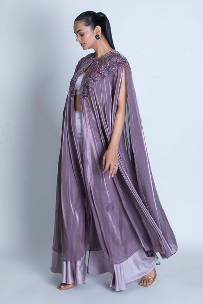 TULLE EMBROIDERED CAPE