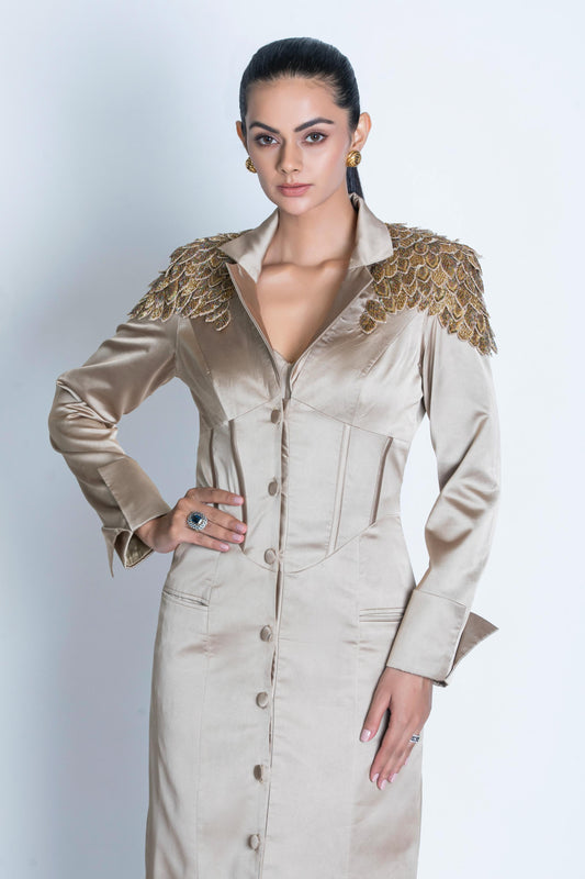 GOLDEN CORSET TRENCH COAT