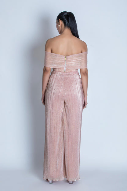 PINK PLEATED TOP & PANT