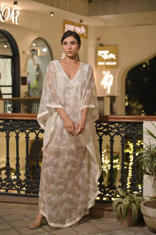 ELENA IVORY KAFTAN GOWN