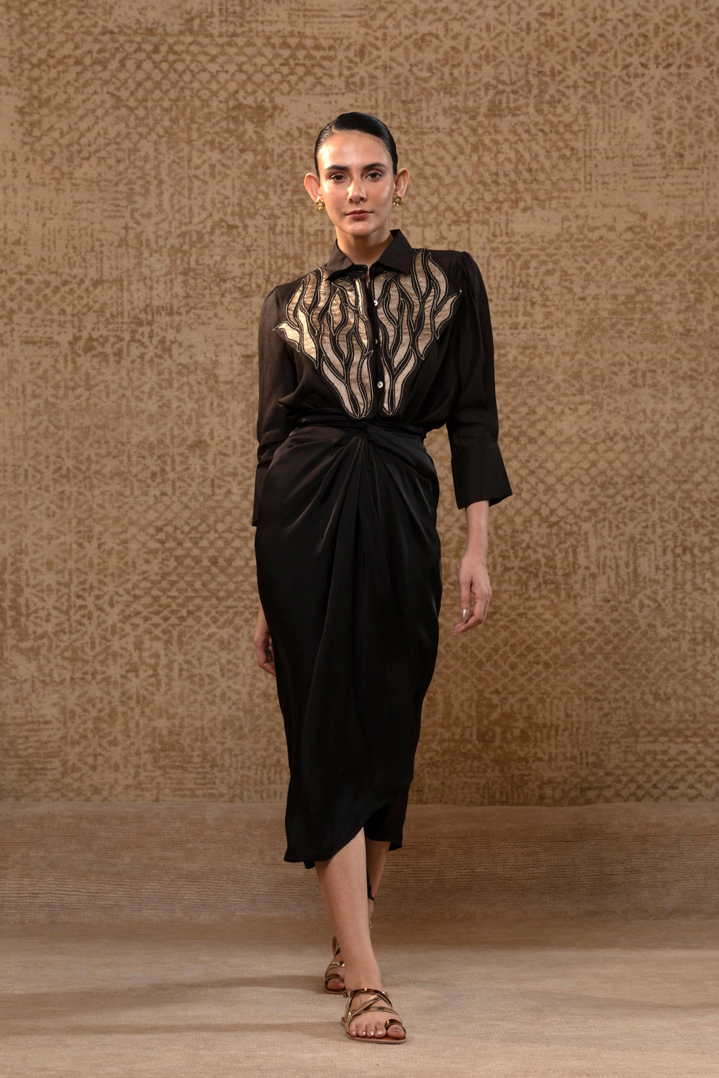 EEDA DIAMOND YOLK SHIRT BLACK