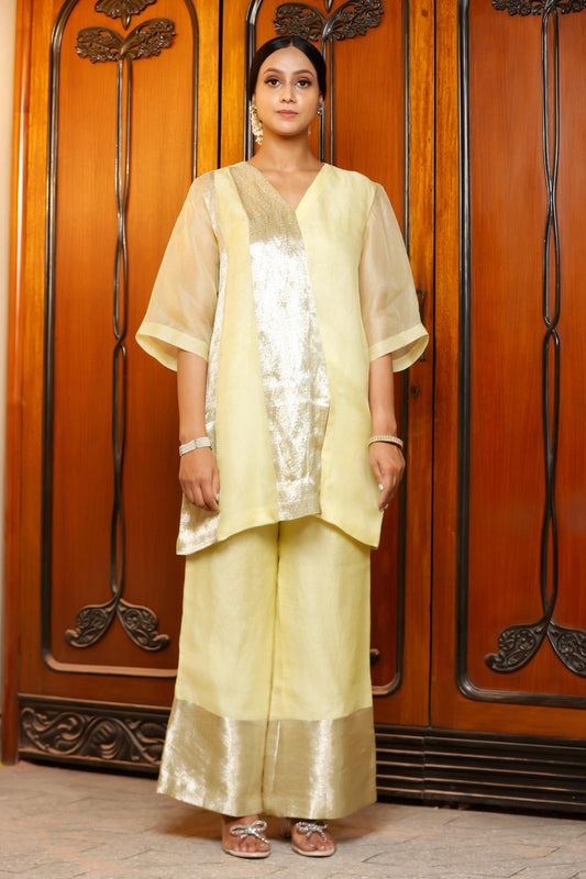 YELLOW SHORT KURTA SET