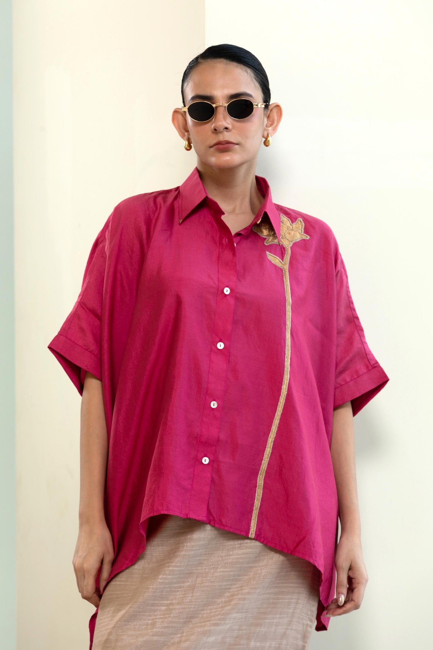 EEDA ROSE PATCH SHIRT PINK