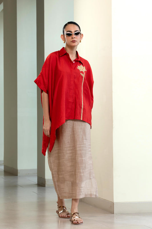 EEDA ROSE PATCH SHIRT RED