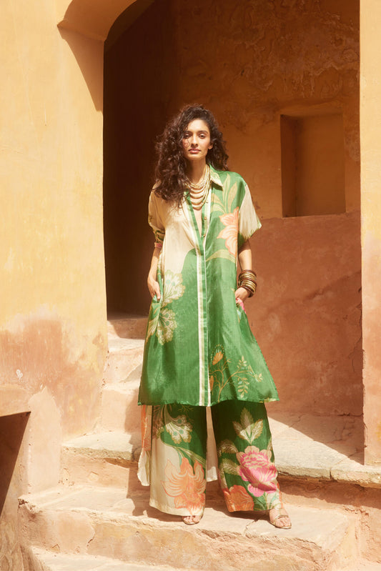 GREEN KURTA SET