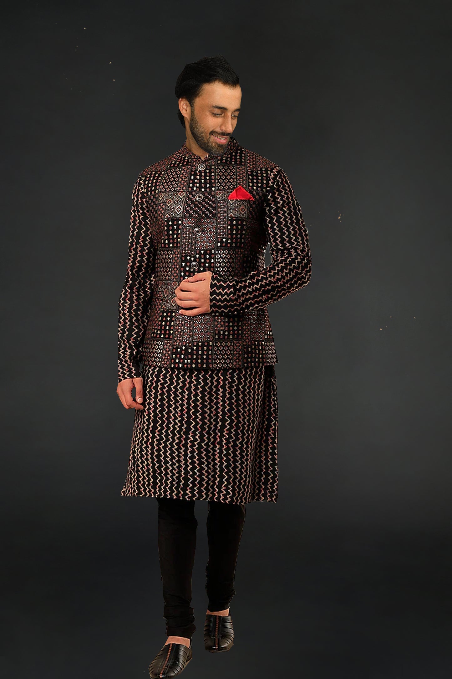 BUNDI WITH KURTA AND CHURIDAR