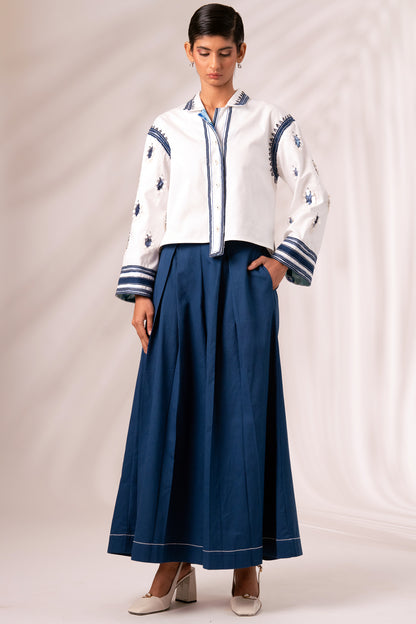 COSMO TOP & INDIGO RICO PLEATED CULOTTES CO-ORD SET