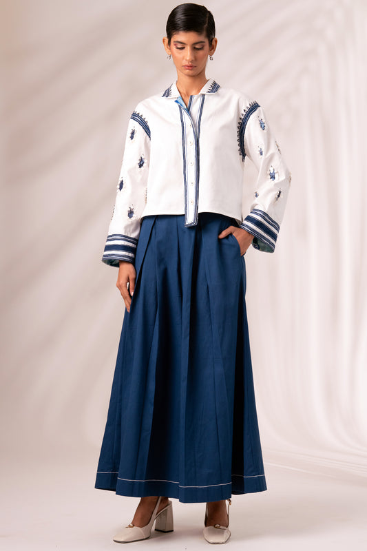 COSMO TOP & INDIGO RICO PLEATED CULOTTES CO-ORD SET