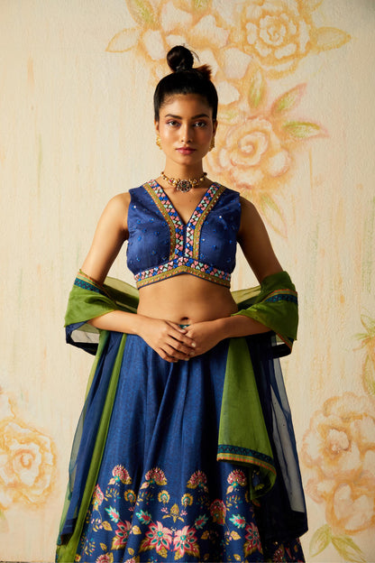 BLUE LEHENGA SET