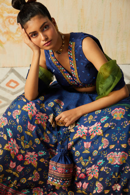 BLUE LEHENGA SET