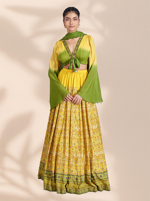 YELLOW LEHENGA SET