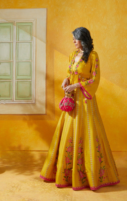 YELLOW LEHENGA SET