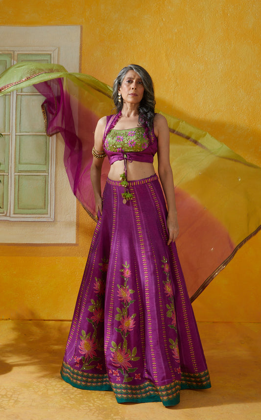 PURPLE LEHENGA SET