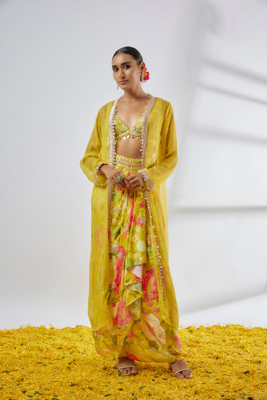 SAISHA DRAPE SKIRT SET