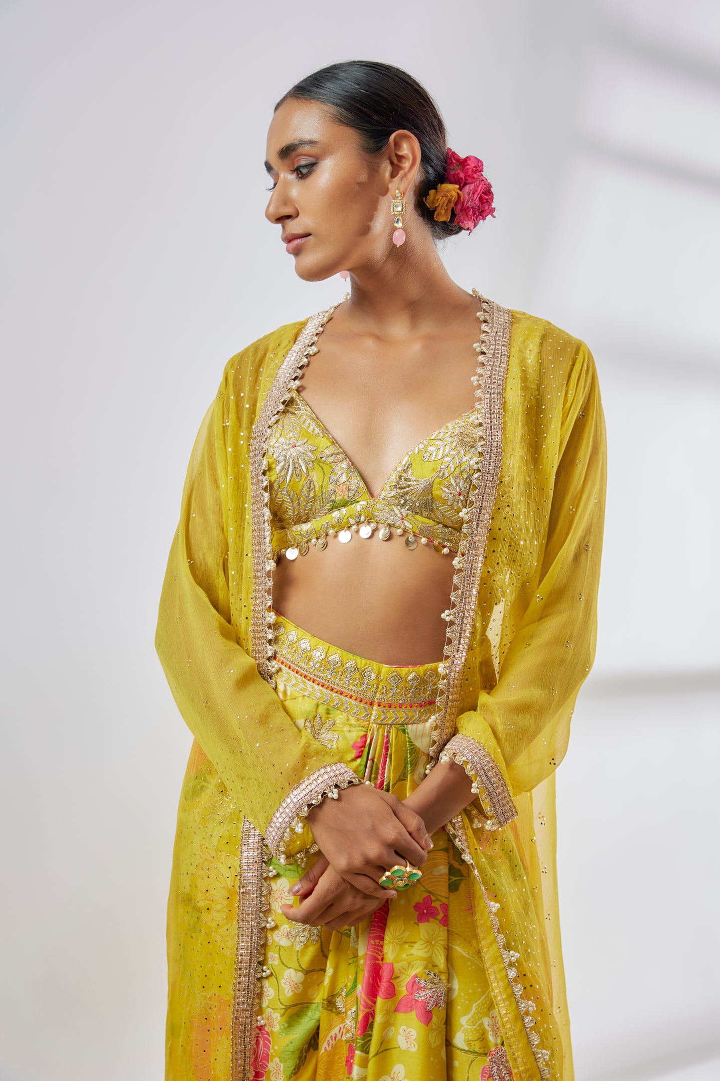 SAISHA DRAPE SKIRT SET