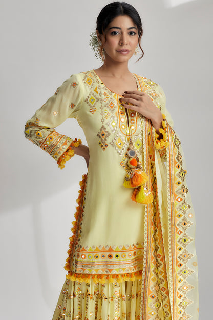 FRIYA SHORT KURTA SHARARA SET