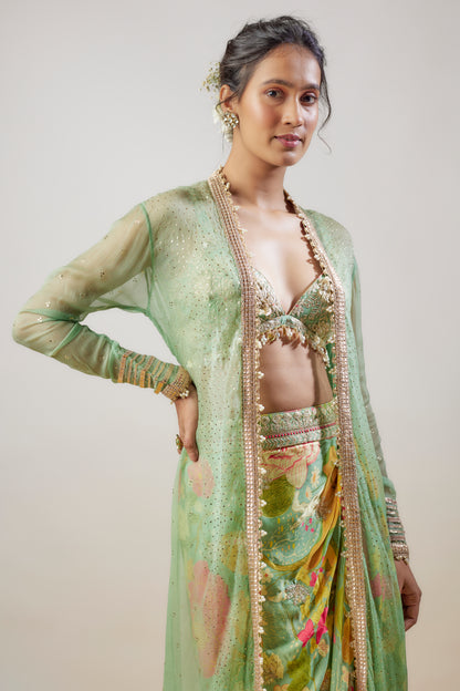 SAISHA DRAPE SKIRT SET