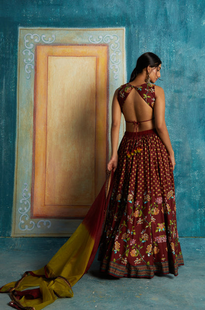 MAROON LEHENGA SET