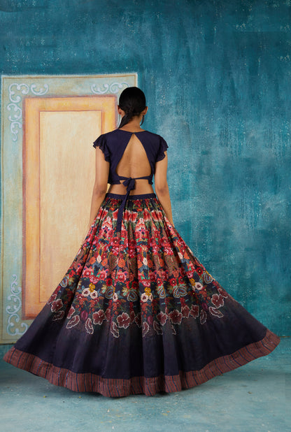 NAVY LEHENGA SET