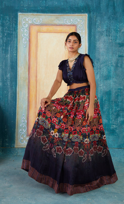 NAVY LEHENGA SET