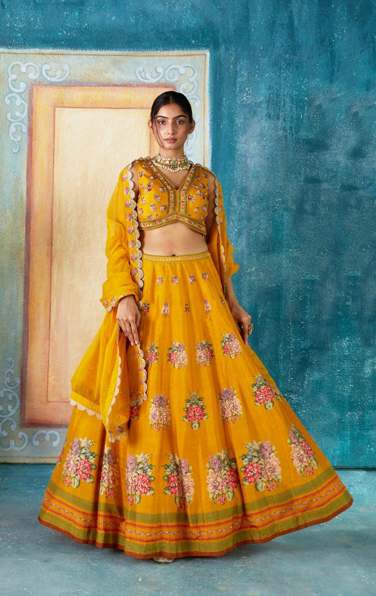 MUSTARD LEHENGA SET