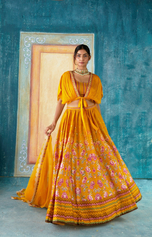 MUSTARD LEHENGA SET