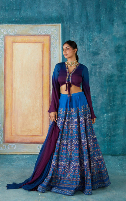 BLUE LEHENGA SET